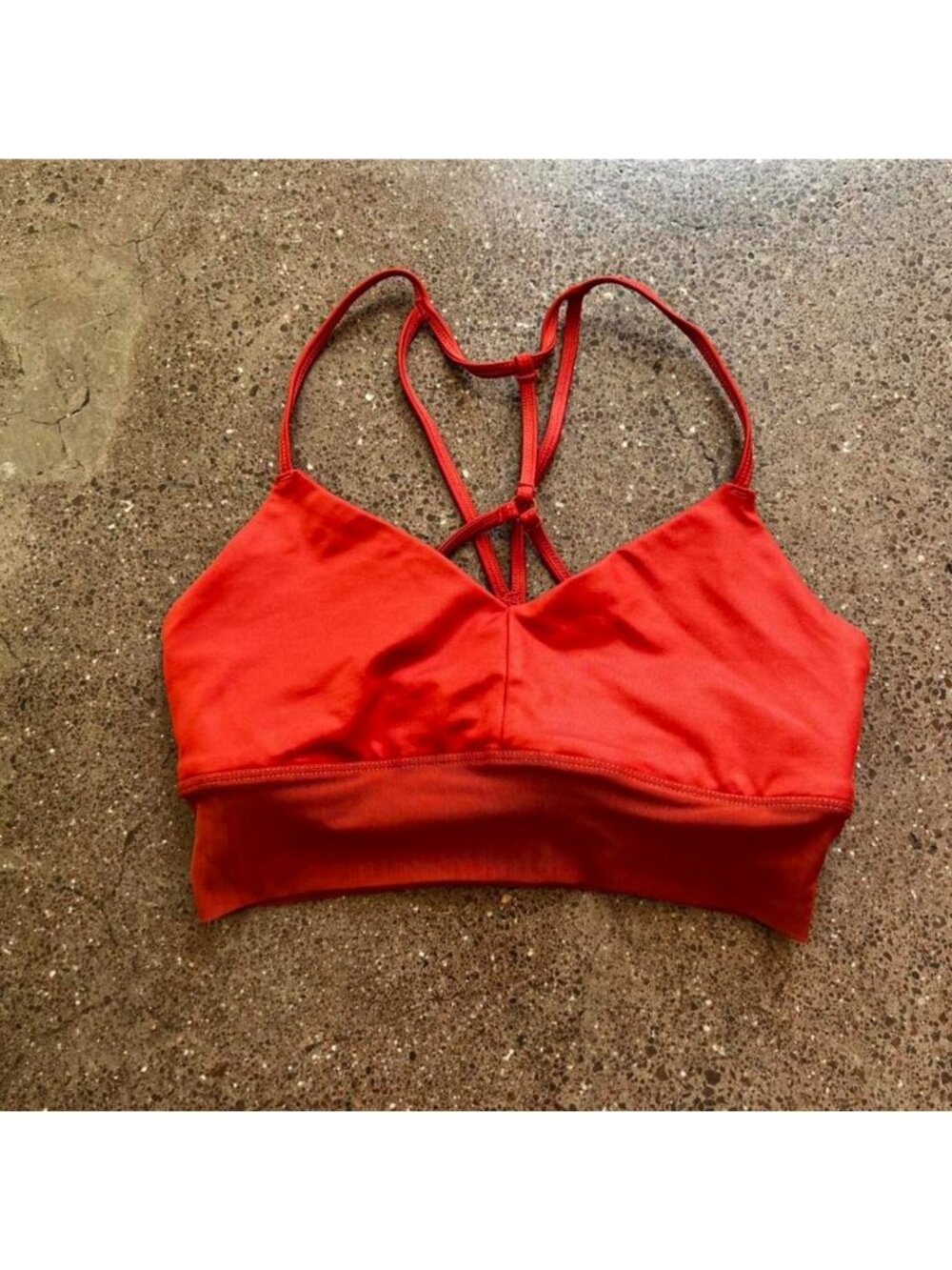 Alo Yoga Vintage Sports Bra XS Red/bronze